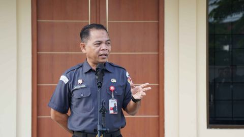 Rinaldi Aulia, sampaikan amanat saat apel pagi, Senin. 13/07/2026