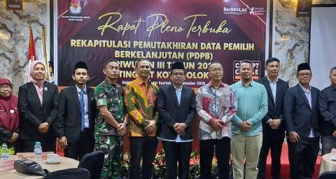 Rapat Pleno Terbuka Penetapan Rekapitulasi Pemutakhiran Data Pemilih Berkelanjutan (PDPB) Triwulan III Tahun 2026, Selasa (29/9/2026).